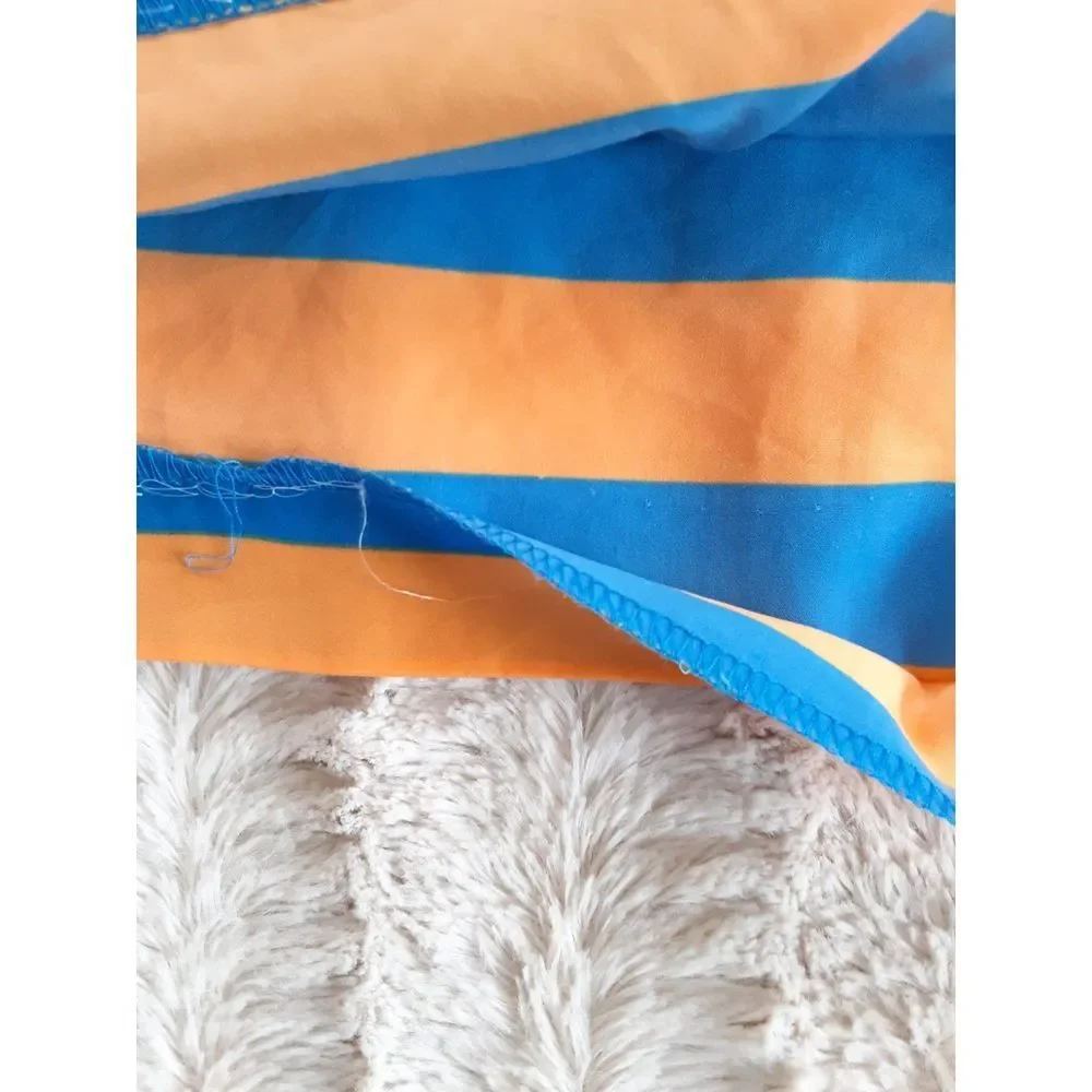 Gap Designed and Crafted Striped Blue & Orange Shirted Dress Size M - Picture 8 of 8